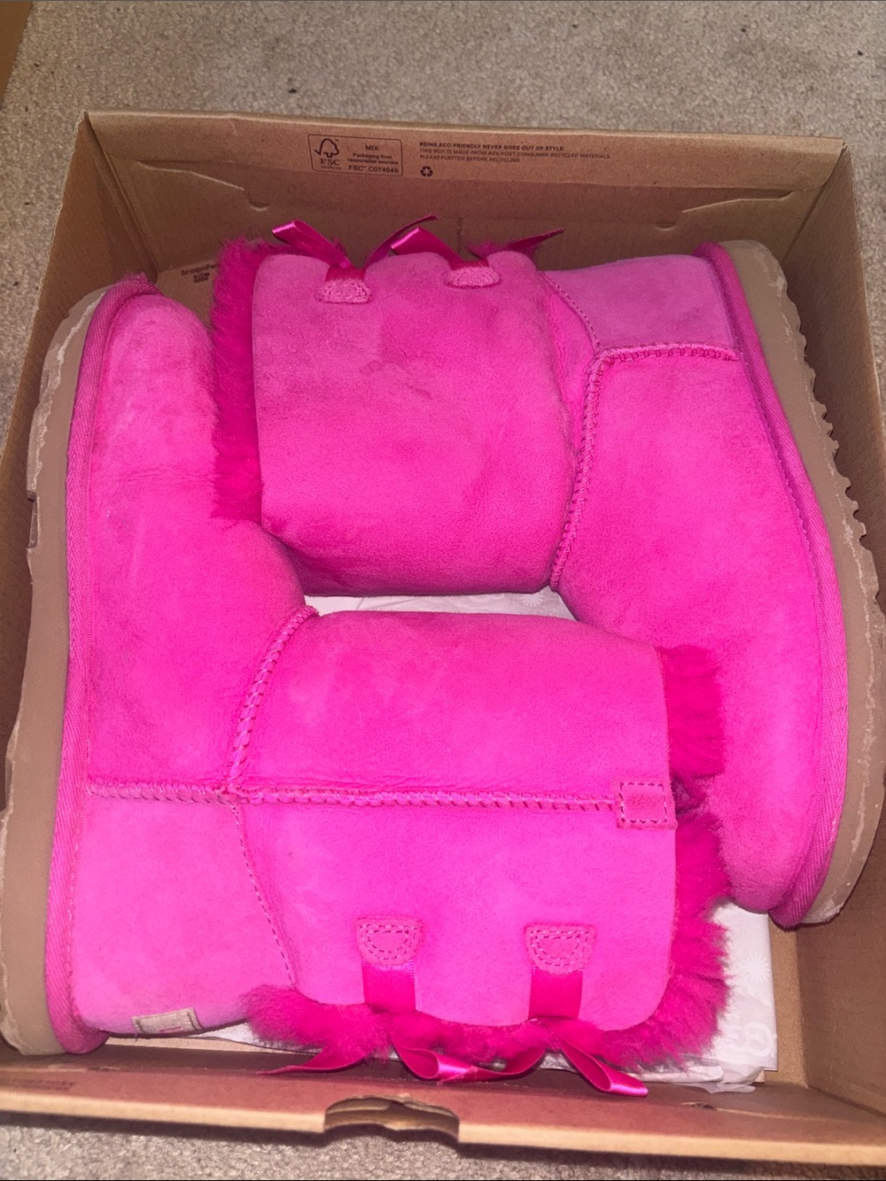 UGG K Bailey Bow II Kids Boots - Pink